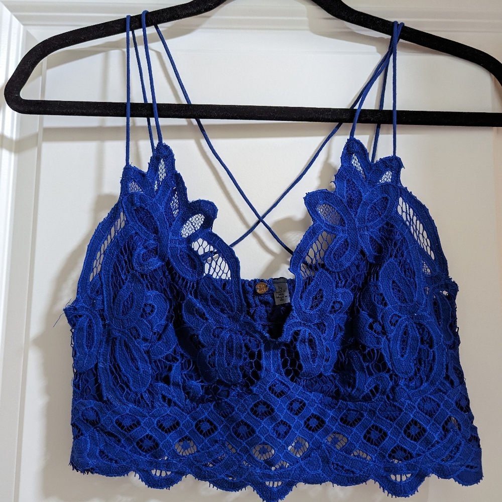 Free People - Adella Large L Blue Bralette - NWOT